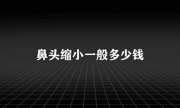 鼻头缩小一般多少钱