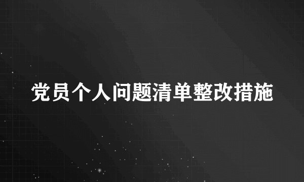党员个人问题清单整改措施