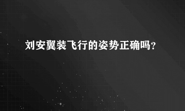 刘安翼装飞行的姿势正确吗？