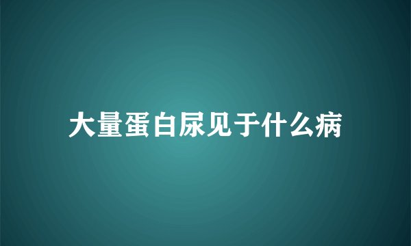 大量蛋白尿见于什么病