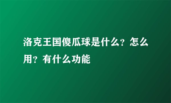 洛克王国傻瓜球是什么？怎么用？有什么功能