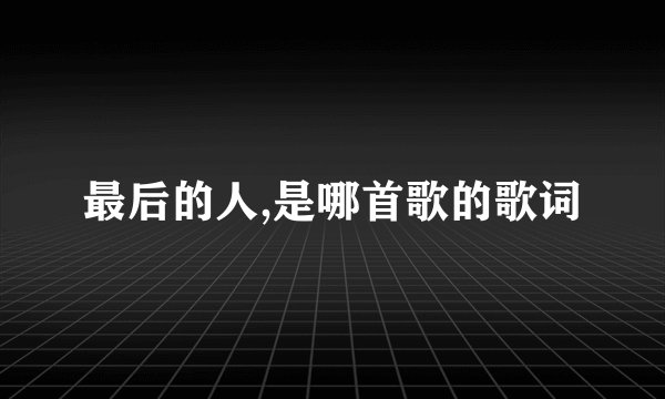最后的人,是哪首歌的歌词