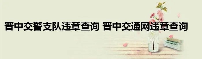 晋中交警支队违章查询 晋中交通网违章查询