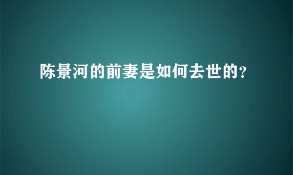 陈景河的前妻是如何去世的？