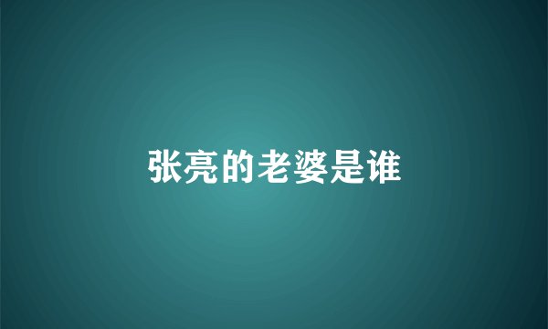 张亮的老婆是谁