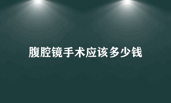 腹腔镜手术应该多少钱