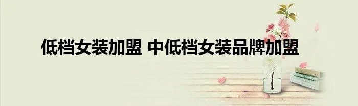 低档女装加盟 中低档女装品牌加盟