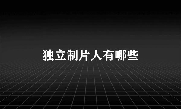 独立制片人有哪些
