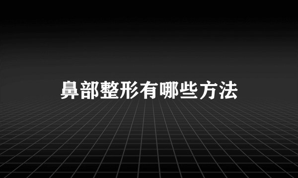 鼻部整形有哪些方法