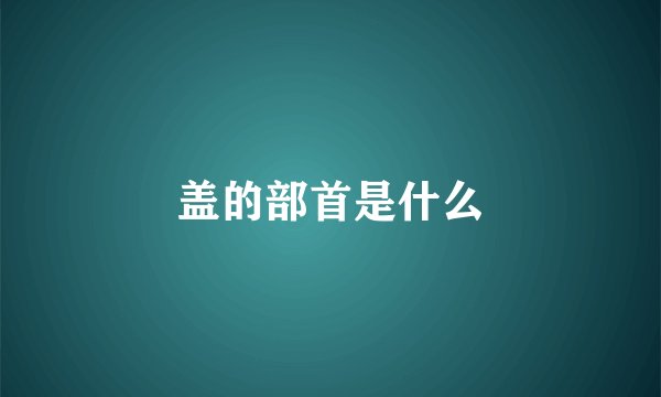 盖的部首是什么