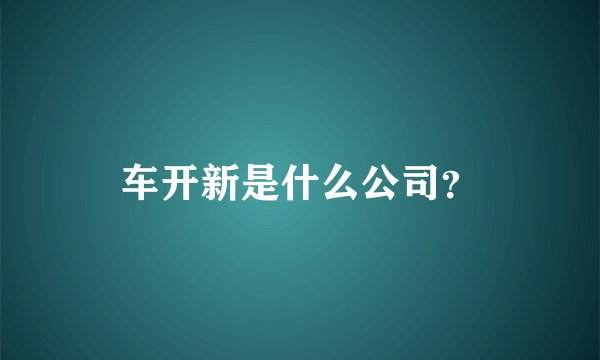 车开新是什么公司?