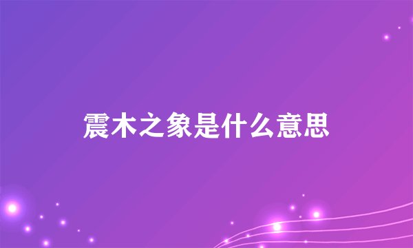 震木之象是什么意思