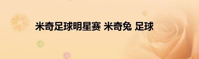 米奇足球明星赛 米奇兔 足球