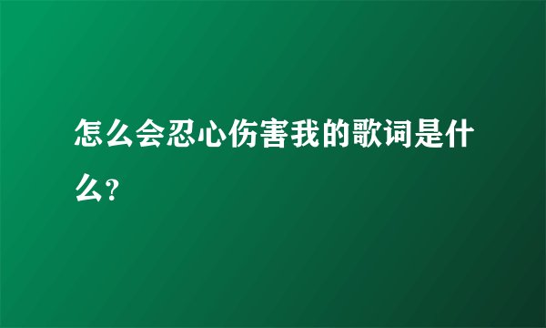 怎么会忍心伤害我的歌词是什么？