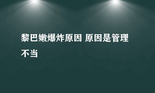 黎巴嫩爆炸原因 原因是管理不当