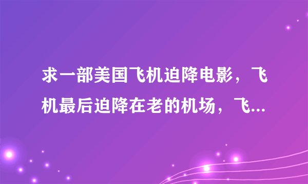 求一部美国飞机迫降电影，飞机最后迫降在老的机场，飞机前面还有一个小孩儿骑自行车