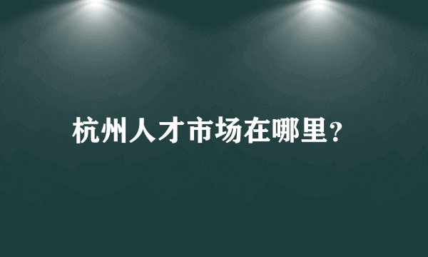 杭州人才市场在哪里？