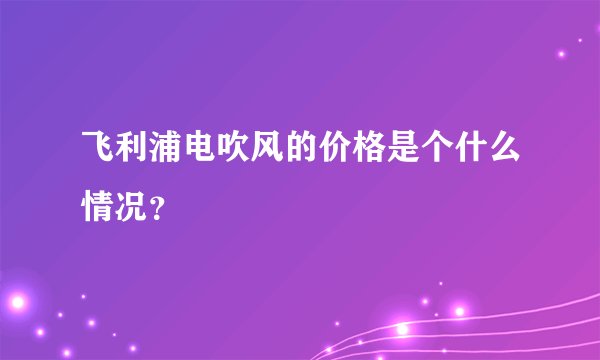 飞利浦电吹风的价格是个什么情况？