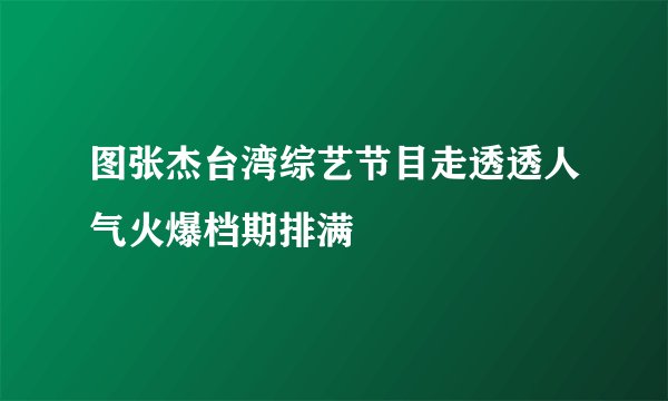 图张杰台湾综艺节目走透透人气火爆档期排满