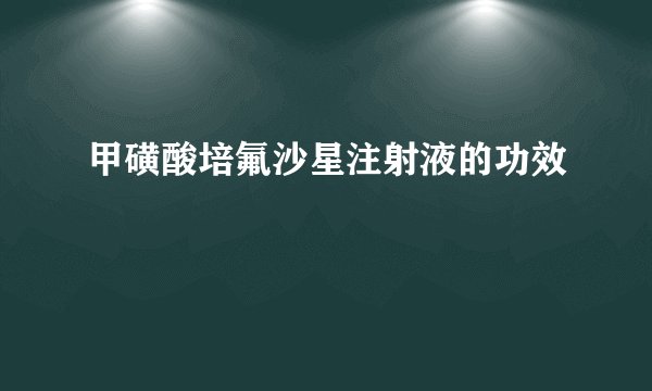 甲磺酸培氟沙星注射液的功效