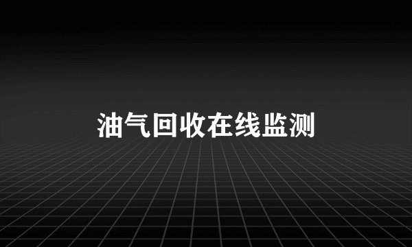油气回收在线监测