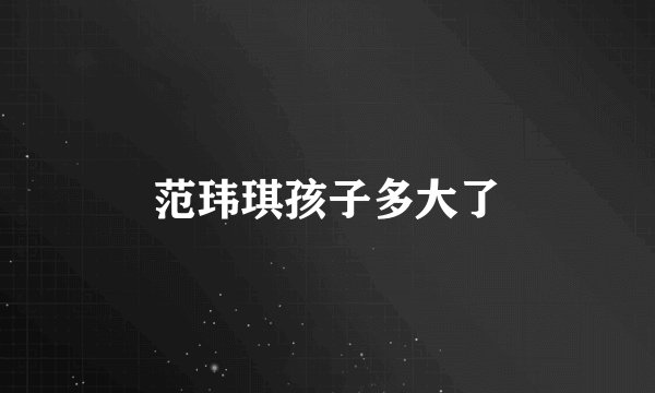 范玮琪孩子多大了