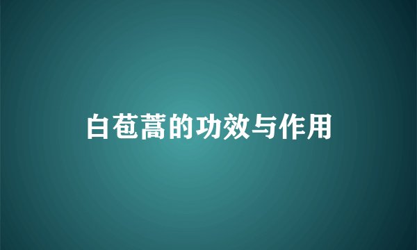 白苞蒿的功效与作用