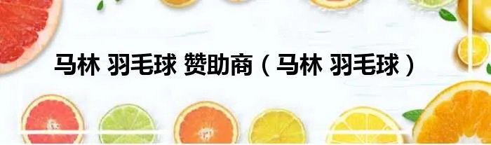 马林 羽毛球 赞助商（马林 羽毛球）
