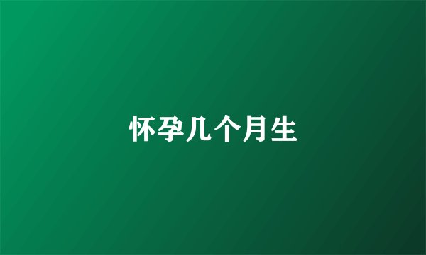 怀孕几个月生