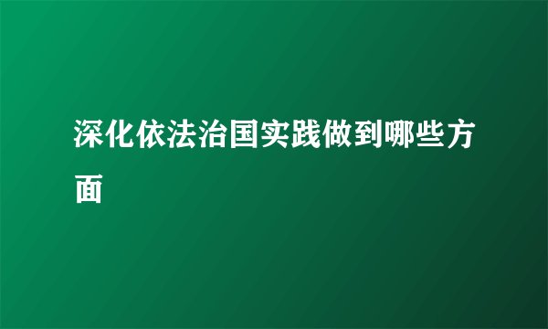 深化依法治国实践做到哪些方面