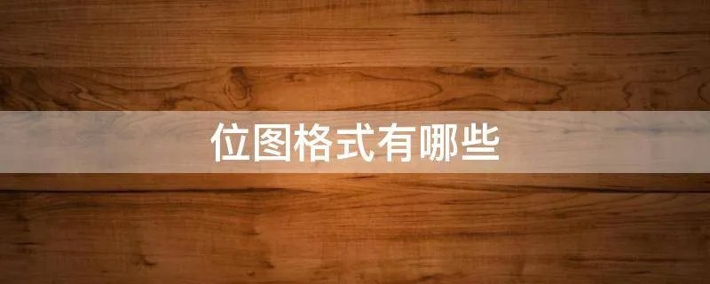 位图格式有哪些