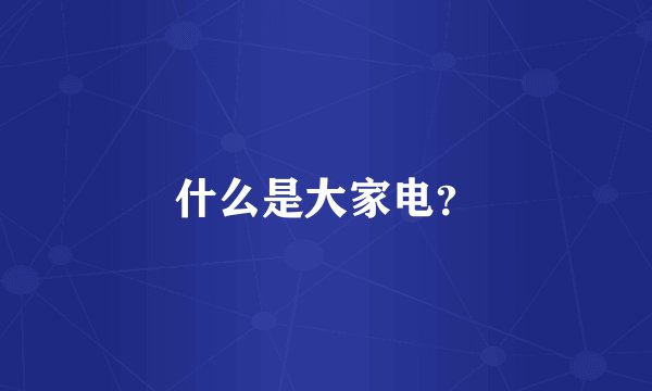 什么是大家电?