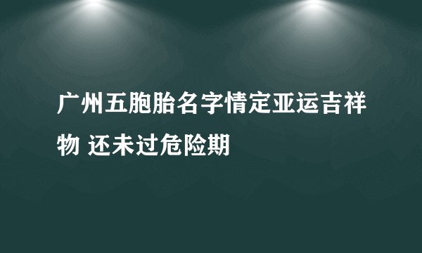 广州五胞胎名字情定亚运吉祥物 还未过危险期