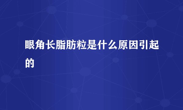 眼角长脂肪粒是什么原因引起的