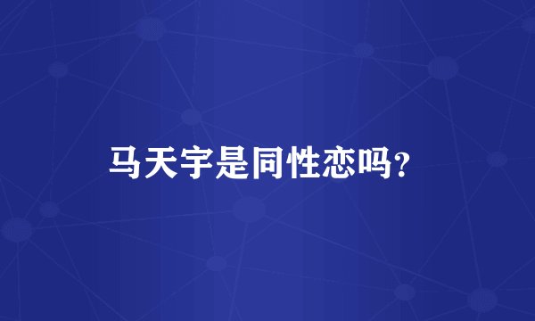 马天宇是同性恋吗？