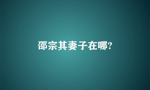 邵宗其妻子在哪?