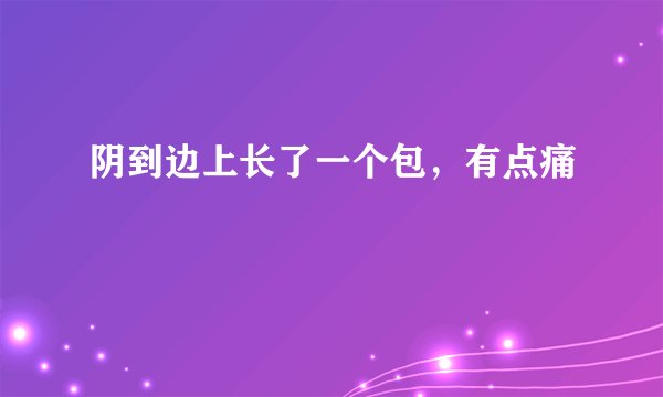 阴到边上长了一个包，有点痛