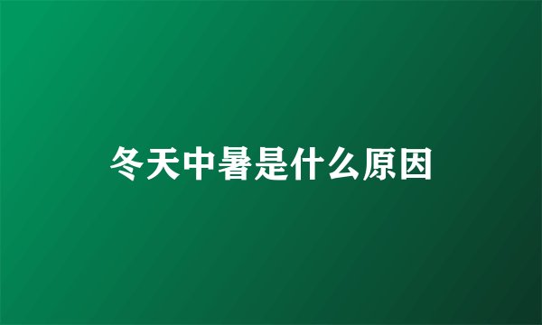冬天中暑是什么原因