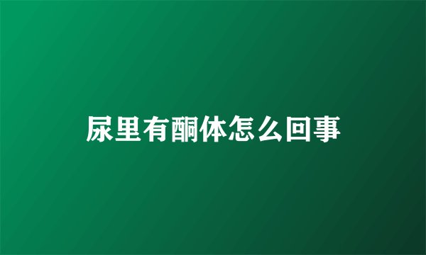 尿里有酮体怎么回事
