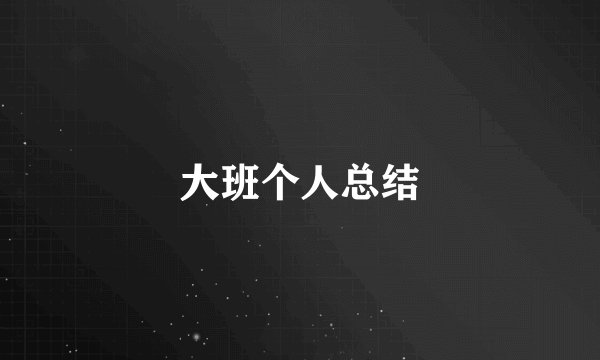 大班个人总结