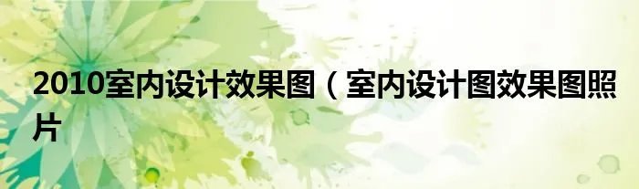 2010室内设计效果图（室内设计图效果图照片