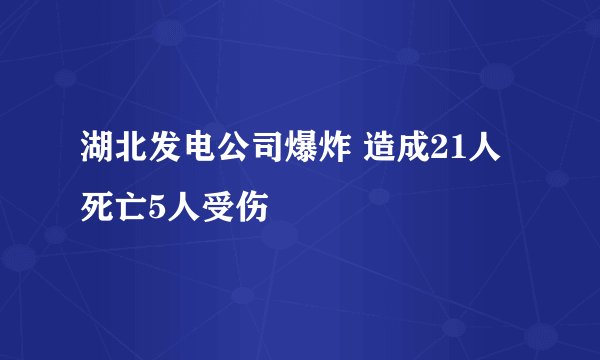 湖北发电公司爆炸 造成21人死亡5人受伤