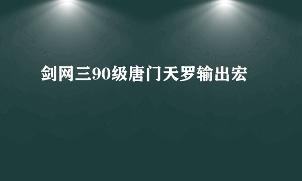 剑网三90级唐门天罗输出宏