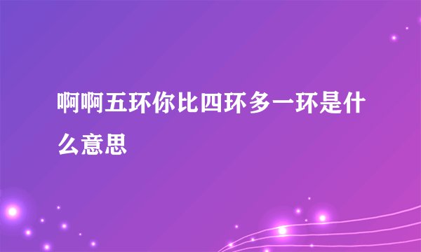 啊啊五环你比四环多一环是什么意思