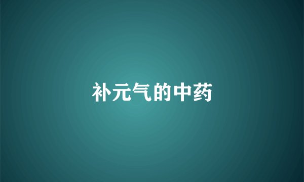 补元气的中药
