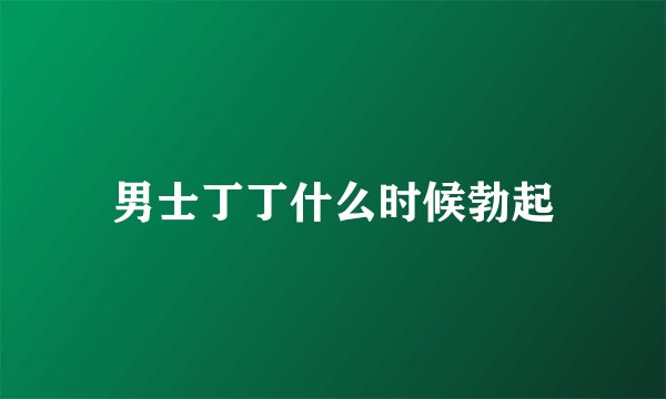 男士丁丁什么时候勃起