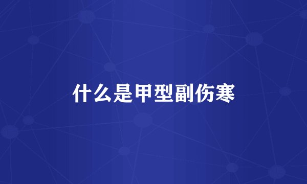 什么是甲型副伤寒