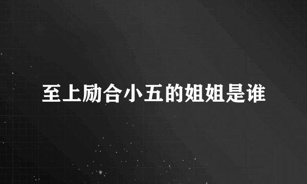 至上励合小五的姐姐是谁