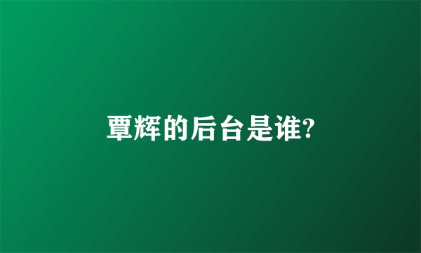 覃辉的后台是谁?