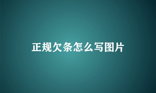 正规欠条怎么写图片